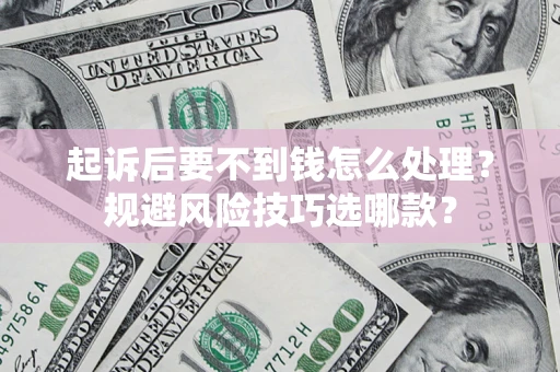 济南起诉后要不到钱怎么处理？规避风险技巧选哪款？